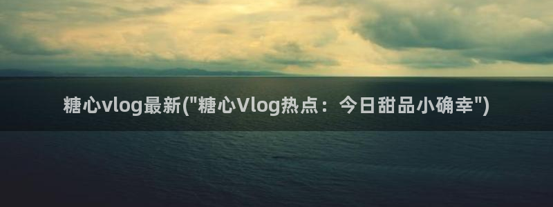 糖心vlog是干嘛的